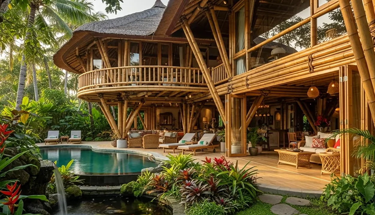 A beautifully designed sustainable home demonstrating regenerative architecture, bioclimatic design, and permaculture landscaping in Costa Rica.